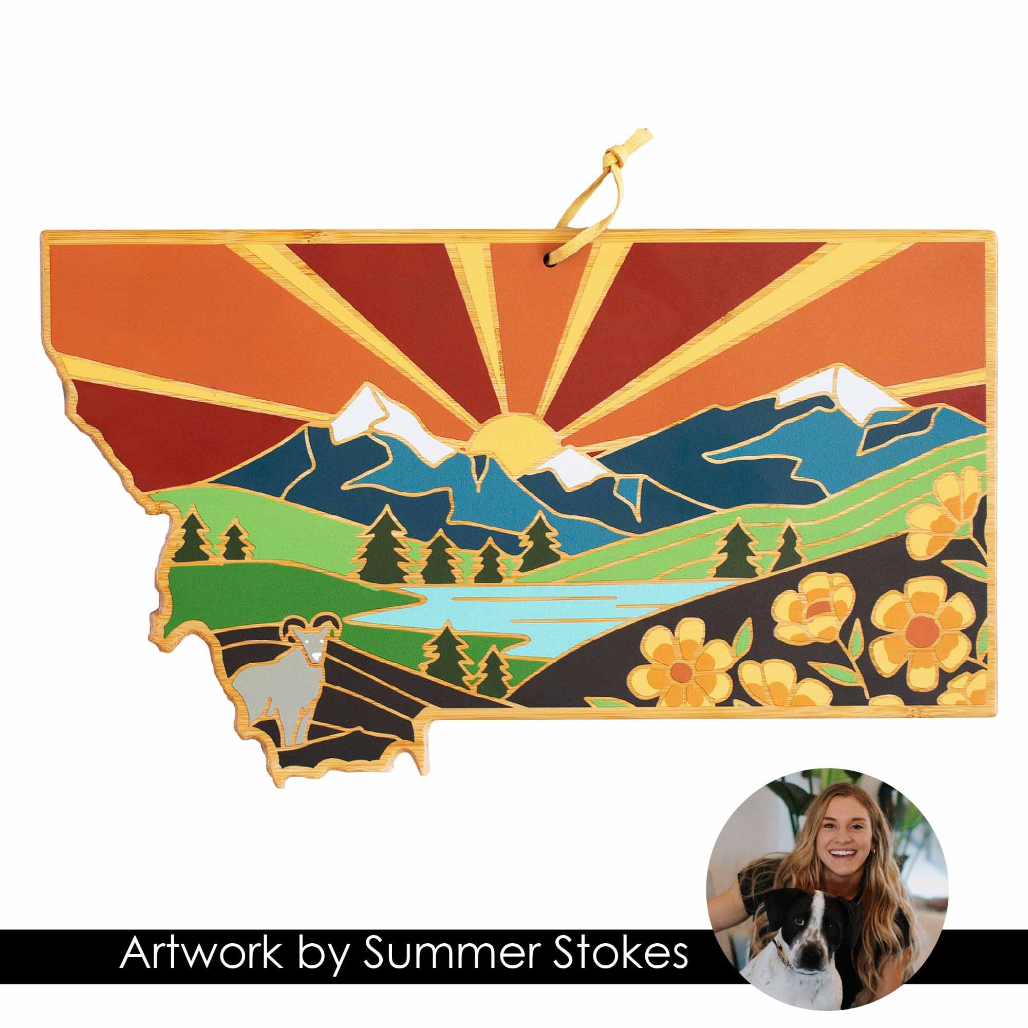 Montana Cutting Board with Artwork by Summer Stokes