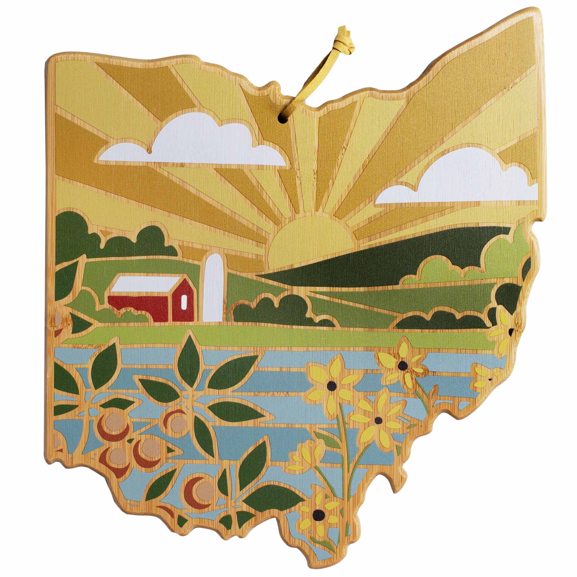 Ohio Cutting Board with Artwork by Summer Stokes