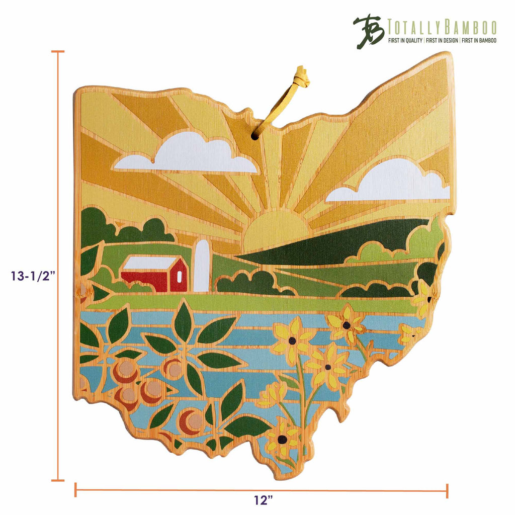 Ohio Cutting Board with Artwork by Summer Stokes