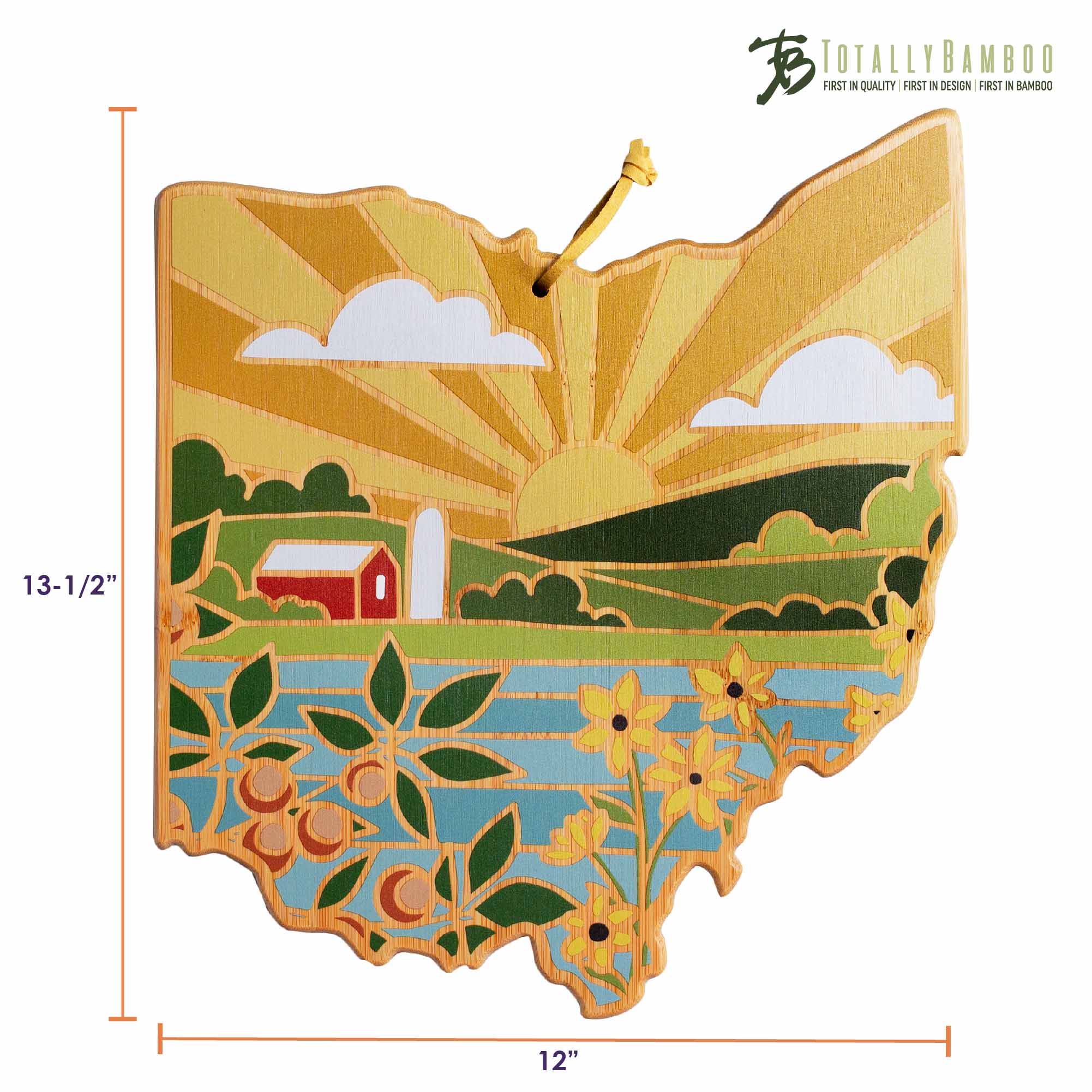 Ohio Cutting Board with Artwork by Summer Stokes