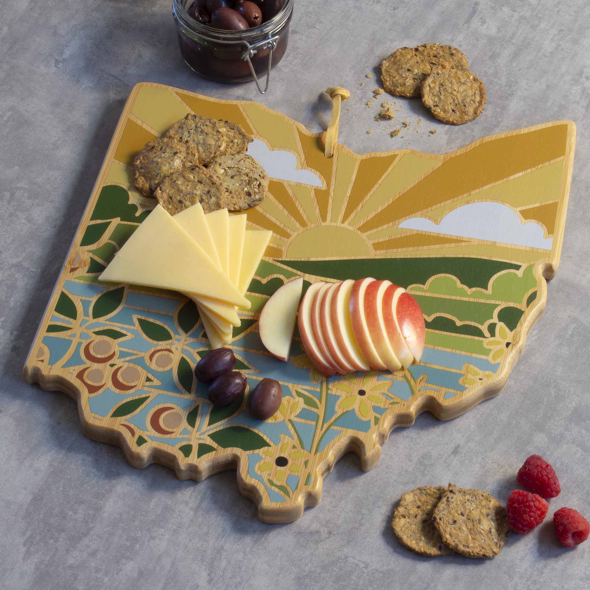 Ohio Cutting Board with Artwork by Summer Stokes