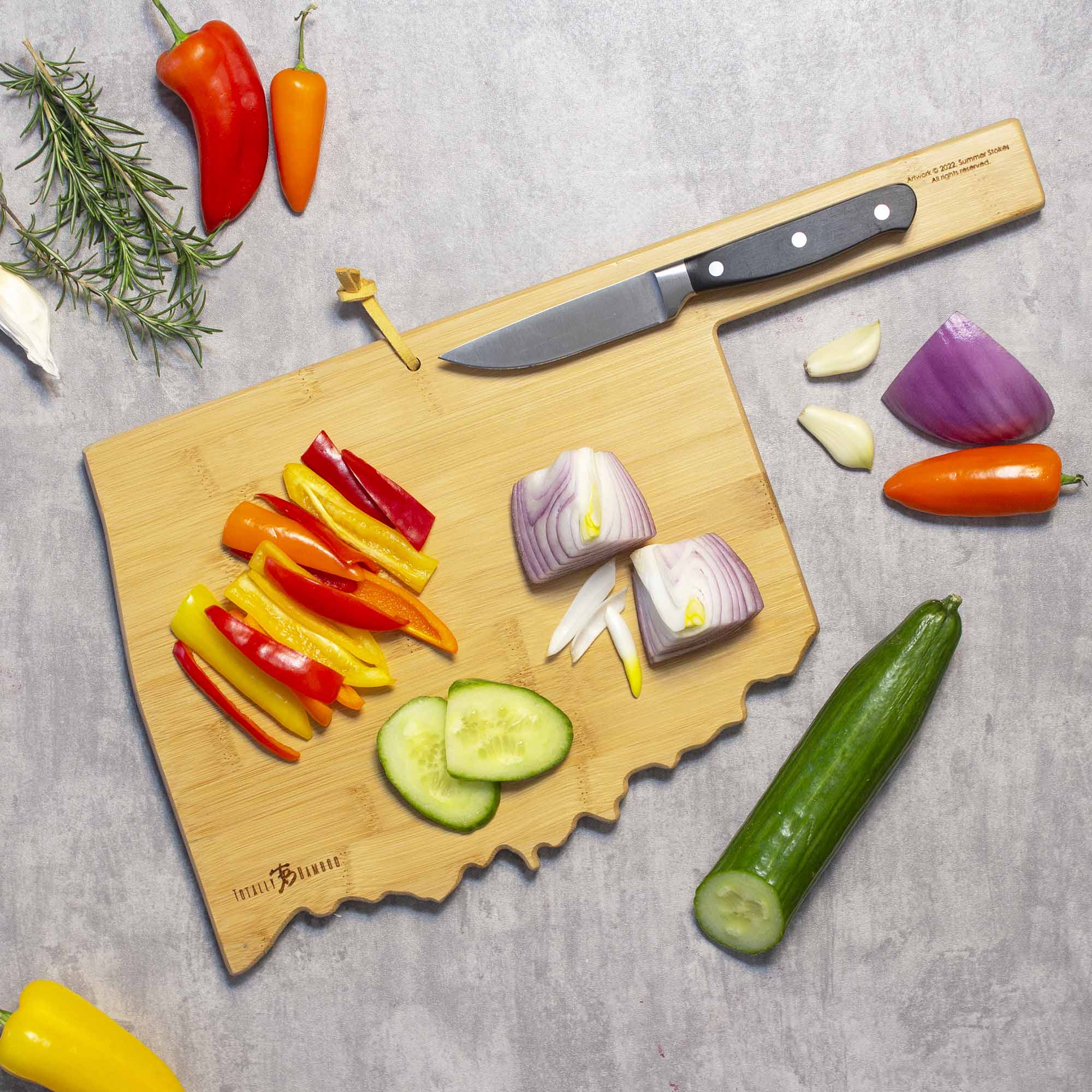 Oklahoma Cutting Board with Artwork by Summer Stokes