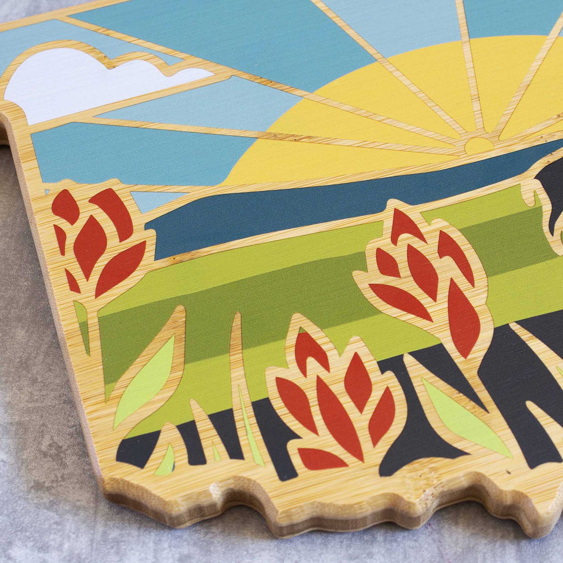 Oklahoma Cutting Board with Artwork by Summer Stokes