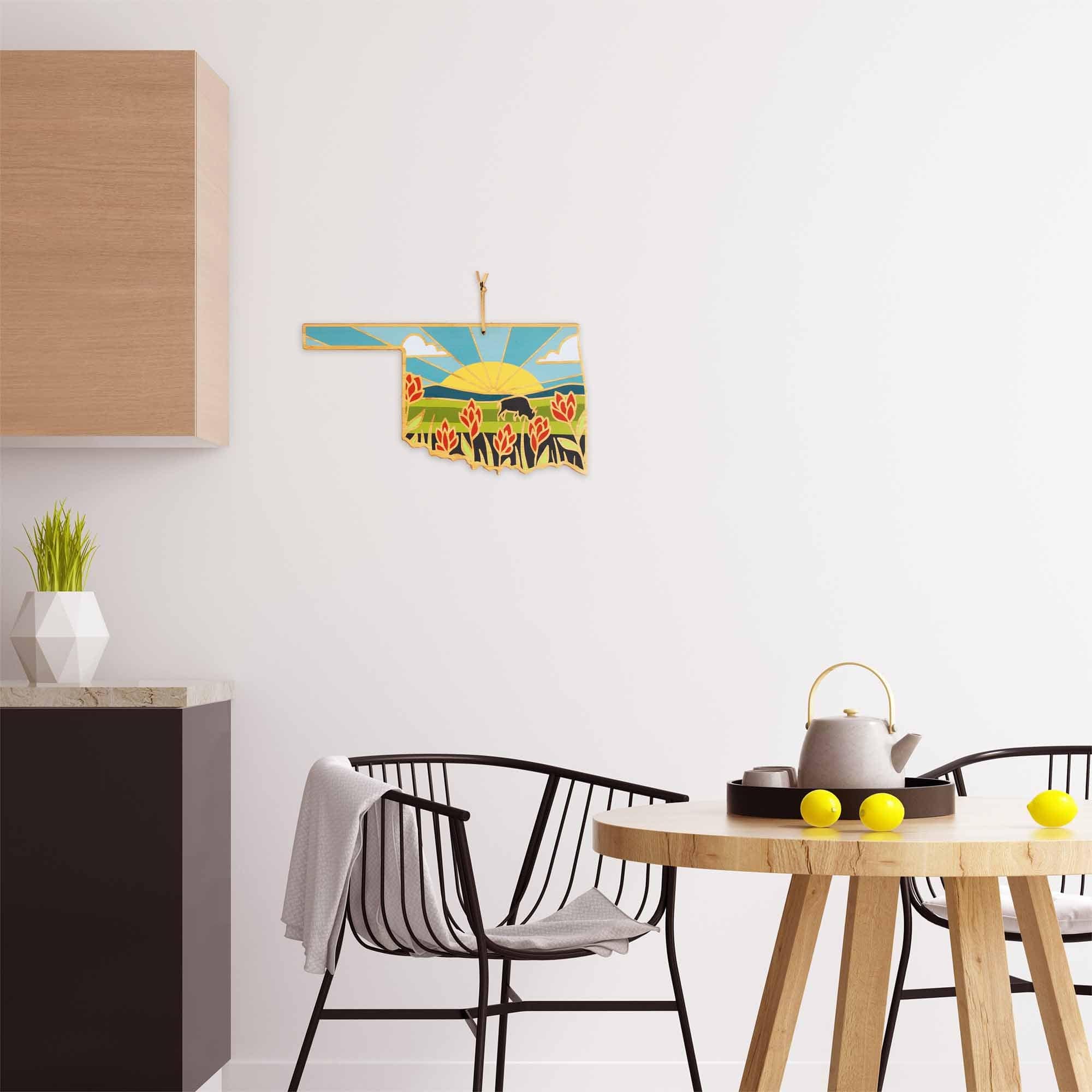 Oklahoma Cutting Board with Artwork by Summer Stokes