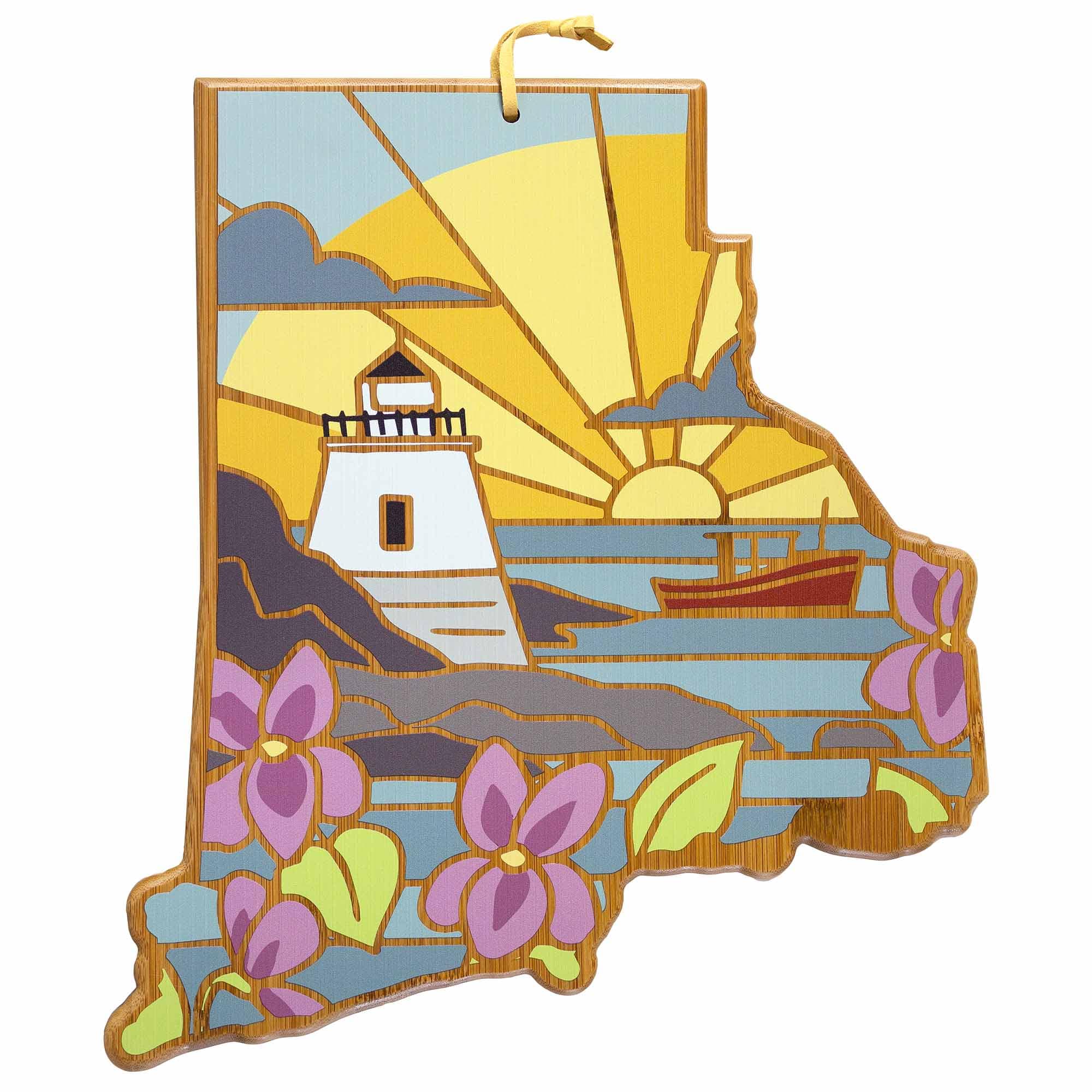 Rhode Island Cutting Board with Artwork by Summer Stokes