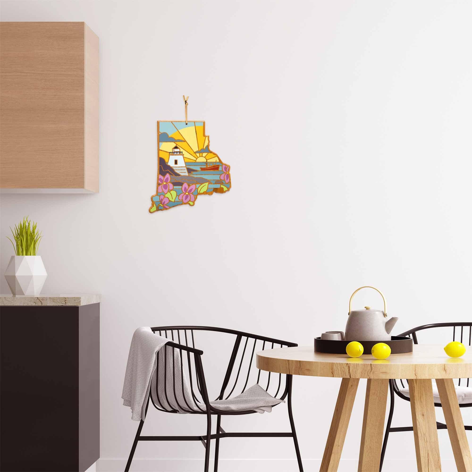 Rhode Island Cutting Board with Artwork by Summer Stokes