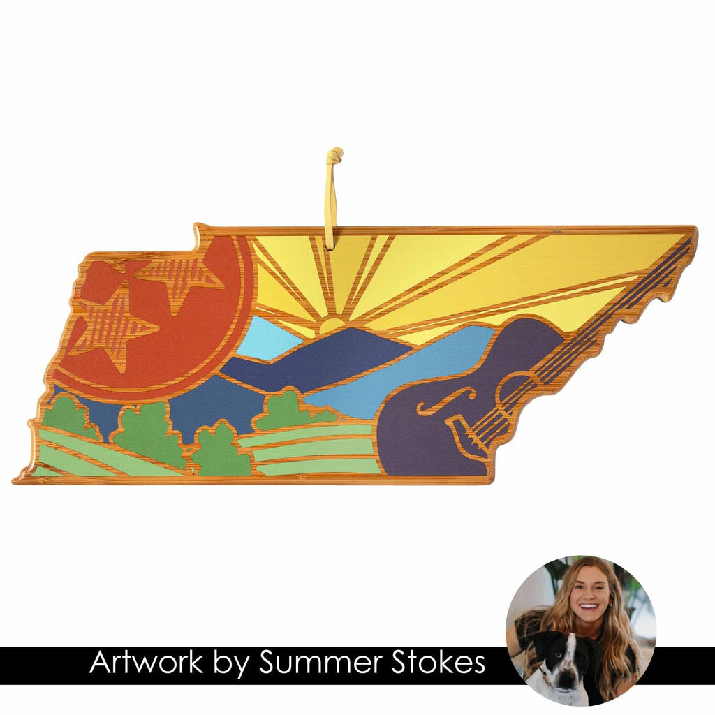 Tennessee Cutting Board with Artwork by Summer Stokes