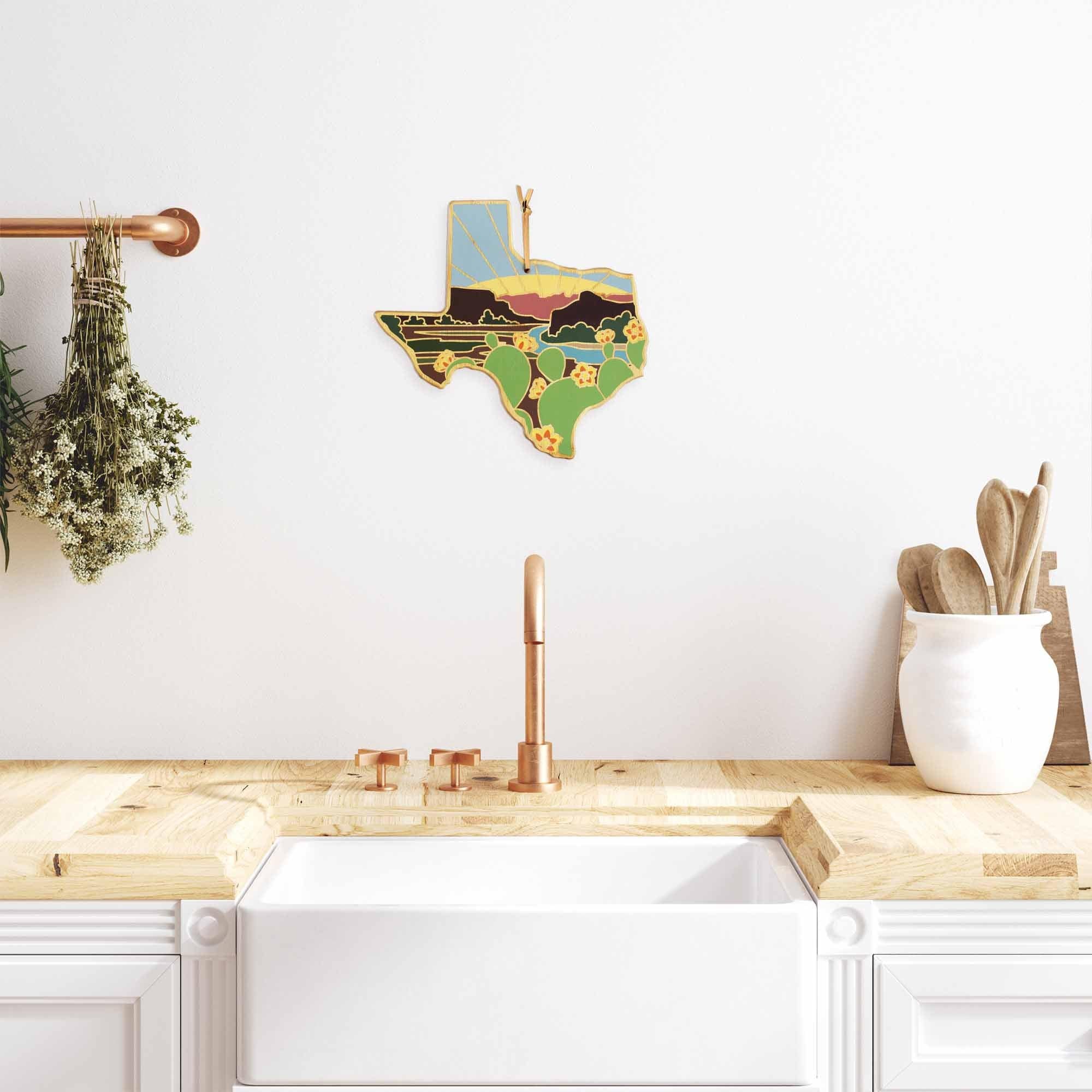 Texas Cutting Board with Artwork by Summer Stokes