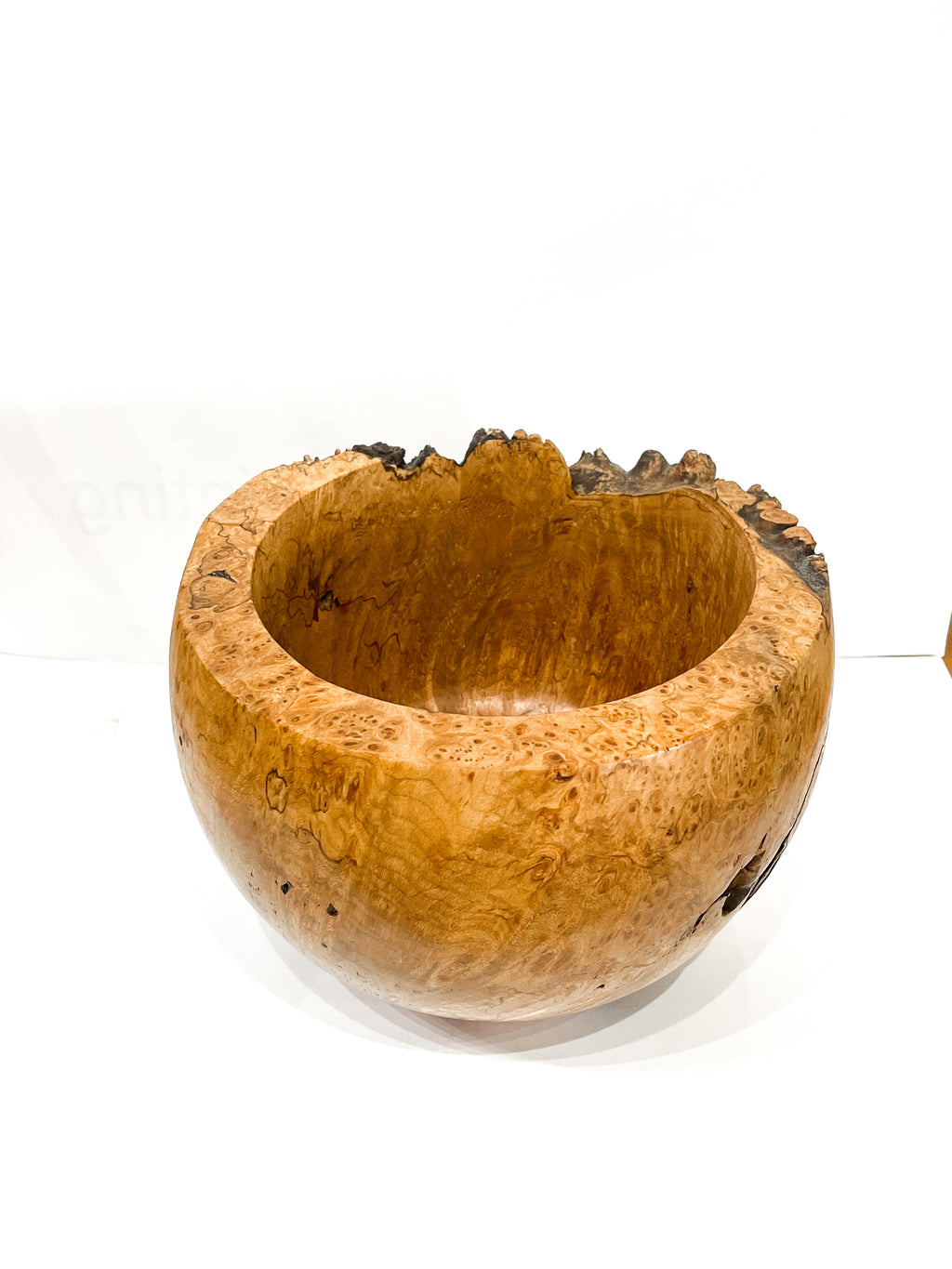 Live Edge Wood Turned Deep Bowl