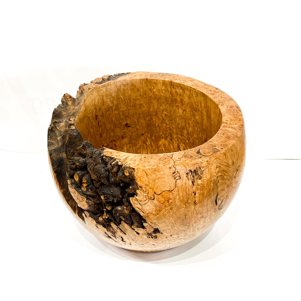 Live Edge Wood Turned Deep Bowl