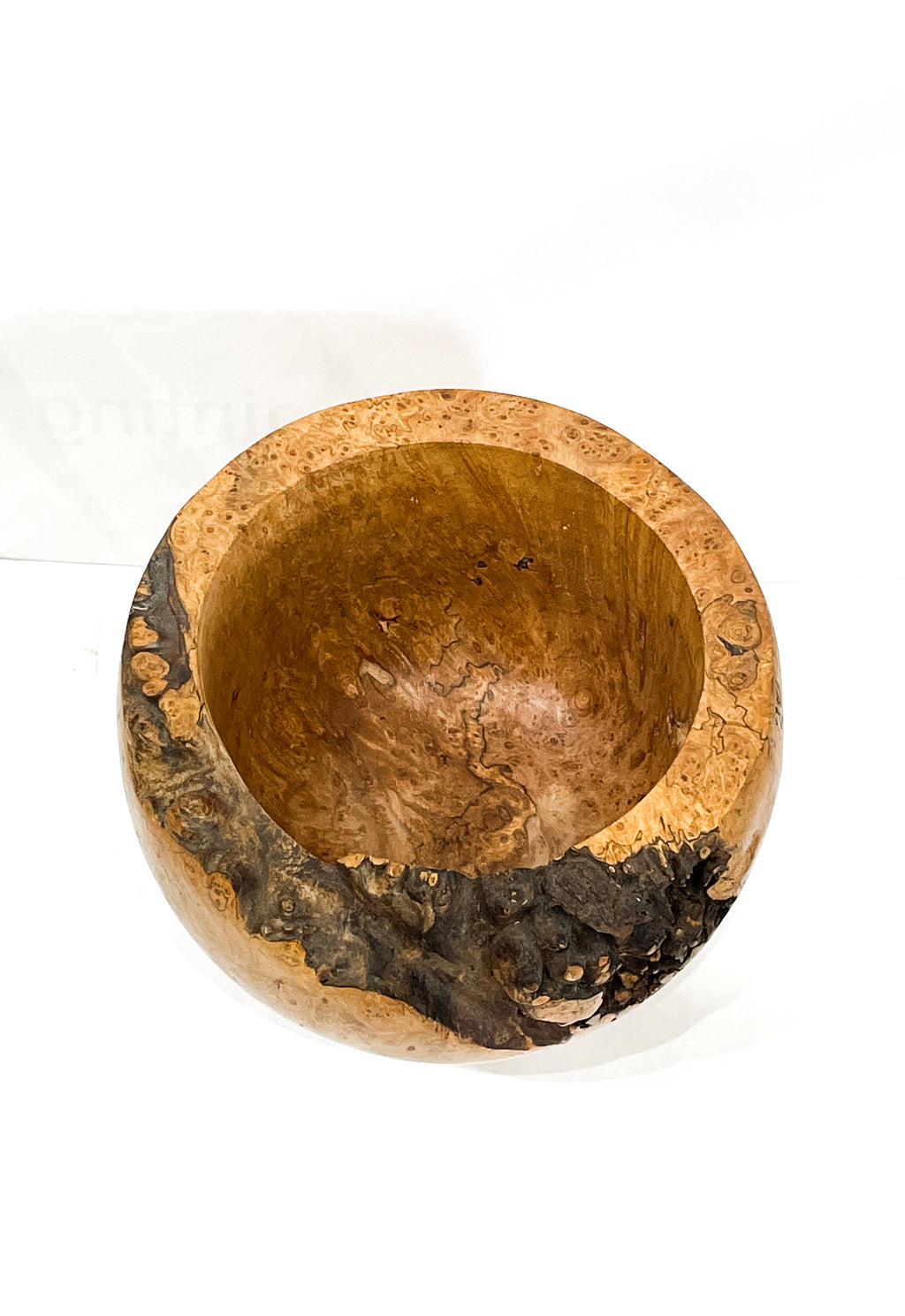 Live Edge Wood Turned Deep Bowl