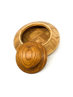 Small, Detailed Wooden Box with Wood Detailed Heart Lid